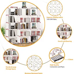imperial fur 15 Layer Portable Book Shelf Rack | Space-Saving Book Stand for Home & Office Metal Open Book Shelf image 3