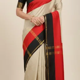 anugrah textile Printed Banarasi Lycra Blend, Chiffon Saree image 2