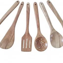 cleevora Large Wooden Serving Spatula - 40cm Long, Thick Handle, Palta Wooden Spatula image 2