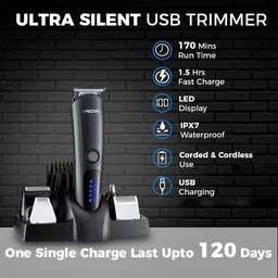 NOVA NG 1154 Waterproof Fully Waterproof Trimmer 170 minRuntime 20 Length Settings image 3