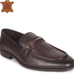 carlton london Men's Pebble Leather Dress Loafer with Contrast Band Loafers For Men image 4