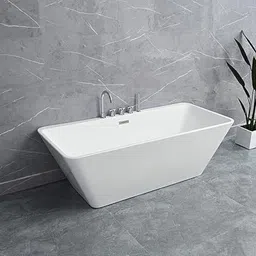 jabon bagno ERINA Acrylic Free Standing Bathtub - White (170cm) | Spacious & Luxurious ERINA Acrylic Free Standing Bathtub - White (170cm) | Spacious & Luxurious Design for Comfortable Soaking Experience | Ideal for Relaxation & Home Spa (Erina White) Free-standing Bathtub image 5