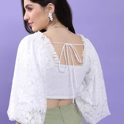 tokyo talkies Casual Regular Sleeves Solid Women White Top image 2