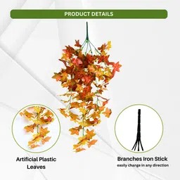 fancymart Plant Leaves Hanging Bunch– for Home & Office (Pot Not Included) Artificial Plant image 3