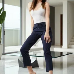 moshe Women Solid Blue Track Pants-picture-17