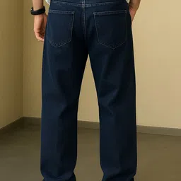 maahit Men Loose Fit Mid Rise Dark Blue Jeans image 2