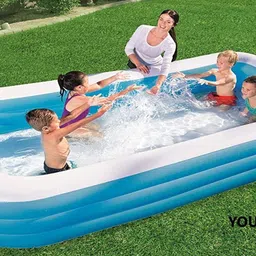 young star FOR YOURS FAMILY STARS ,PREMIUM (XXXX*IND *1) JUMBO PREMIUM 10 FEETS(3.05m) and LENGTH AND 6 FEETS(1.83m) WIDTH ,HEIGHT-56CM,3 LAYERS FULL FAMILY SIZE RECTANGULAR WATER BATH SWIMMING POOL FOR KIDS AND ADULTS . BEST SELLER ,PEOPLE CHOICE 10FEETS JUMBO FAMILY WATER SWIMMING POOL FOR ALL AGE GROUP FAMILY MEMBERS. Inflatable Swimming Pool WITH electric air pump (Blue) Inflatable Swimming Pool, Inflatable Toy Pump Inflatable Swimming Pool, Inflatable Toy Pump image 3