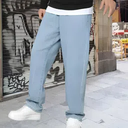 starvielle Men Relaxed Fit Mid Rise Light Blue Jeans image 1