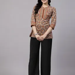 unmani4u Casual Regular Sleeves Printed Women Blue Top image 5