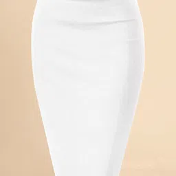 trendmalls Women Solid Pencil White Skirt image 4