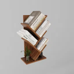 homeeasy Modern Wooden Zigzag Bookshelf | Space-Saving Freestanding Book Rack Engineered Wood Open Book Shelf image 5