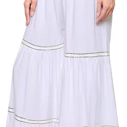 mixfit Women Relaxed White Cotton Blend Trousers-picture-24