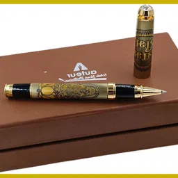 parmarth enterprises Premium Divine Series Lord Laxmi Engraved Designer Brass Metal Body Best Gift Ball Pen image 1