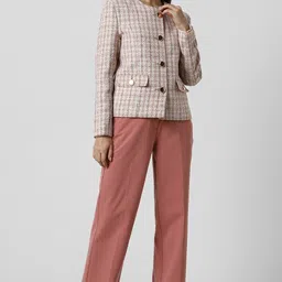 van heusen Women Checkered Single Breasted Casual Blazer image 2