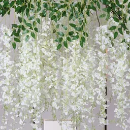 4 Pack Wisteria Garland | Artificial Hanging Plants for Home Party Wedding Decor White Westeria Artificial Flower-image-12