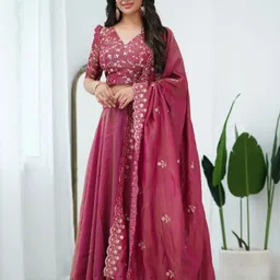 xomantic fashion Self Design Semi Stitched Lehenga Choli image 5