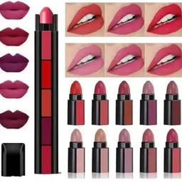 paoud 5 in 1 Lipsticks Combo Set, Red & Nude pack of 2 image 4