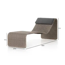 casacraft from pepperfry Lettiere Wicker Poolside Lounger in Brown Colour image 2