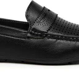 knoos Black Synthetic Leather Casual Loafer Loafers For Men image 4