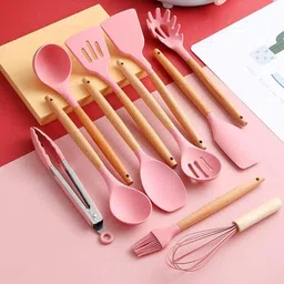 mmtsworld Silicone Kitchen Spatula and Utensils Spoon Set Cooking Kitchen Tool Set image 2