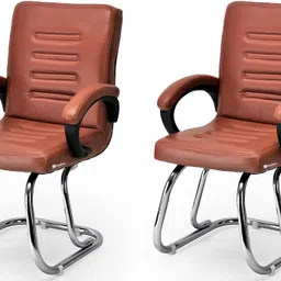 ratison Director Principal Manager Heavy Duty Metal Frame| Visitor/Study/Office Chair Leatherette Office Arm Chair image 1