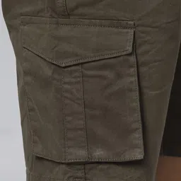 hence Solid Men Dark Green Cargo Shorts image 4