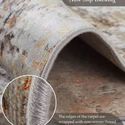 obsessions Rust and Cream Abstract 5x7 Feet Machine Made Carpet image 4