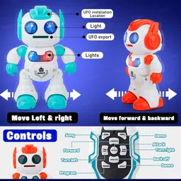 fiddlerz Robot Toy for Kids Remote Control Robot with Soft Disk Launcher Lights & Music image 4