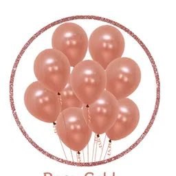 party gliters Solid Latex Metallic Balloons (Pack of 50) ROSE GOLD Balloon image 2