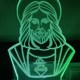 feelon Yeshu Masih Acrylic 3D Illusion RGB 7 Colour Changing LED Plug and Play Night Lamp image 4