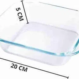 armin Glass Serving Bowl Baking Dish, Borosilicate Glass, Baking Tray, Oven Safe , Square, 900 ml, Disposable image 2