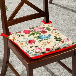 kioni Chair Pad Cushion For Indoor, Outdoor, Dining, Home, Office, 14x14 Inch Microfibre Floral Chair Pad Pack of 1 image 3