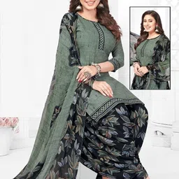 surat honeyfashion Unstitched Crepe Salwar Suit Material Printed-picture-19