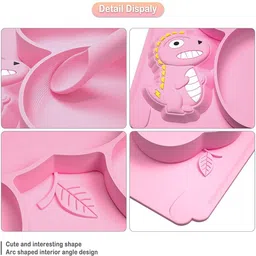 adore Dragon Era! Silicone Suction Based Feeding Plate with Spoon & Fork - Food Grade Silicone image 2