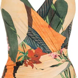 second skins Self Design Women Beige Swimsuit image 2