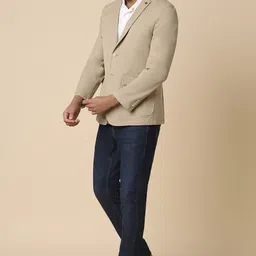 allen solly Men Self Design Single Breasted Casual Blazer image 3