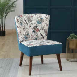 globally indian Nova Velvet Lounge Chair In Floral Color image 1