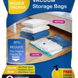pratyang 5Pack Vacuum Compression Storage Bags With Pump,Space Saver Sealer Bag P128 Travel Storage Vacuum Bags-picture-20
