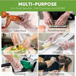 tick mark Transparent Disposable Gloves For Cooking, Cleaning, And Food Handling Latex Safety Gloves image 4