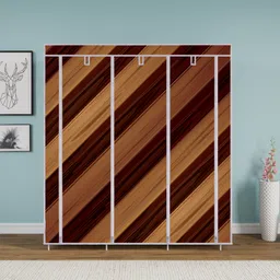 gallaxy 12 Shelf 3 Door Printed Cotton Collapsible Wardrobe image 3