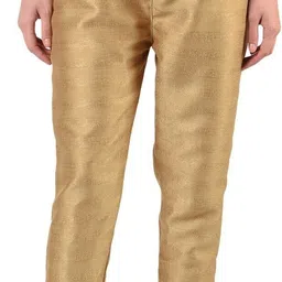 fazonix Women Regular Fit Gold Silk Blend Trousers-picture-31