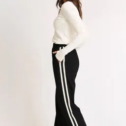 dockstreet Women Loose Fit Black Cotton Blend Trousers-picture-30