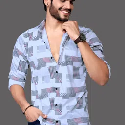 varidashi Men Regular Fit Printed Spread Collar Casual Shirt-picture-26