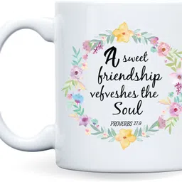 ar creative A Sweet Friendship, Inspirational Bible Verse Printed Ceramic Coffee Mug-picture-14