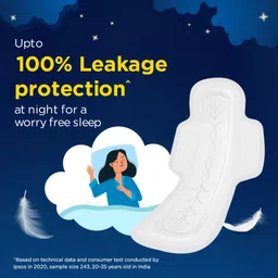 stayfree Secure Nights|Cottony Comfort|Upto 100% leakage protection|Odour Control Sanitary Pad image 3