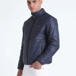 flying machine Men Solid Quilted Jacket image 4