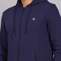 allen solly Men Full Sleeve Solid Hooded Sweatshirt image 5