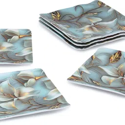 golden fish Starter Snacks Quarter Small Plates Set Of 6 -Size 8 Inch, Square Plate Half Plate image 5