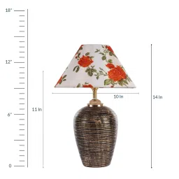 Minimalist Red Fabric Shade Night Lamp With Teracotta Base By Foziq image 4