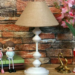 Brown Shade Table Lamp With Metal Base By Foziq image 2